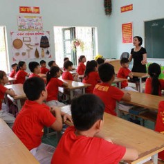 Áo cờ đỏ sao vàng trường tiểu học Trần Quốc Toản